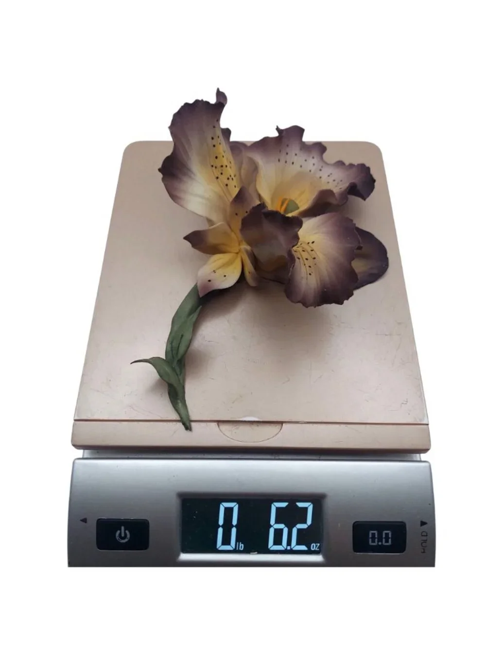 Capodimonte Iris Flower Figurine Porcelain Hand Painted Napoleon Italy Vintage